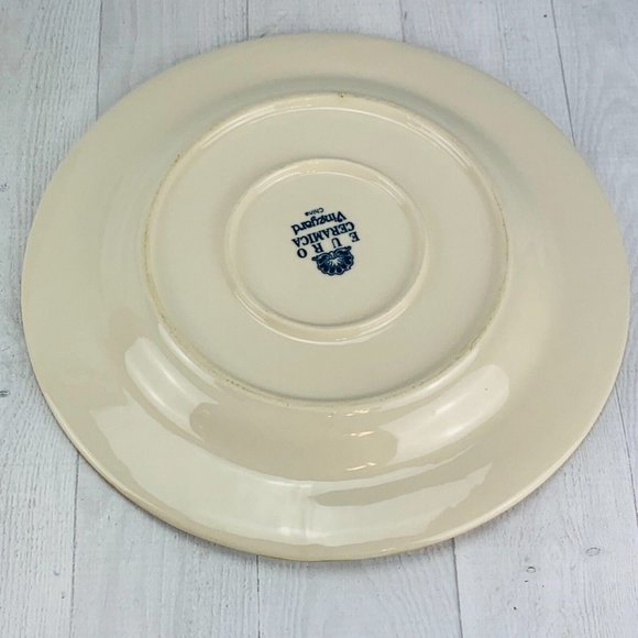 Euro Ceramica VINEYARD Embossed Grapes Stoneware Dinner + 2 Salad Plates Set 3 - Picture 3 of 9